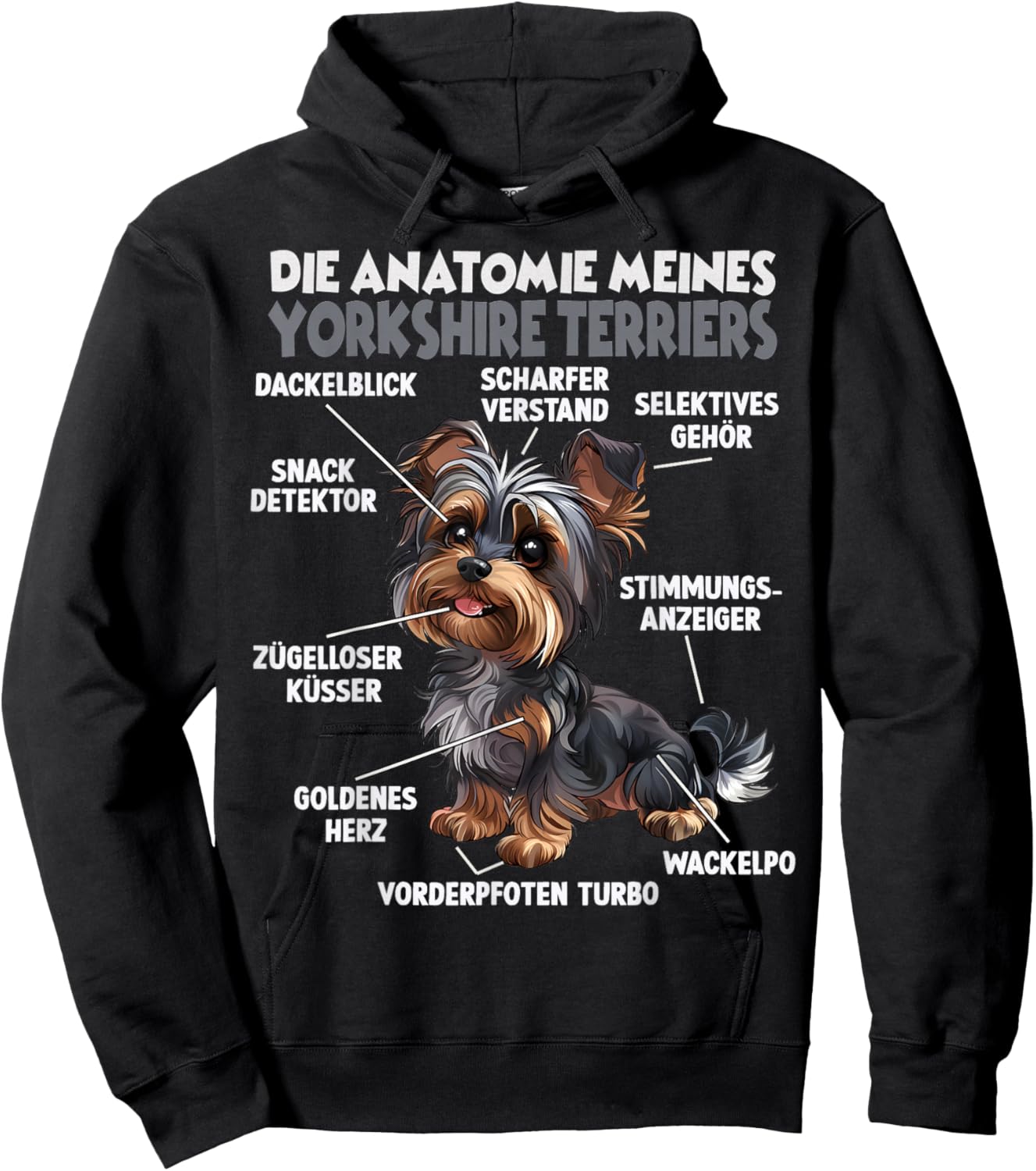 Yorkshire Terrier Gassi T Dog Lovers Yorkshire Dog , black Hoodie - Hoodie | Black