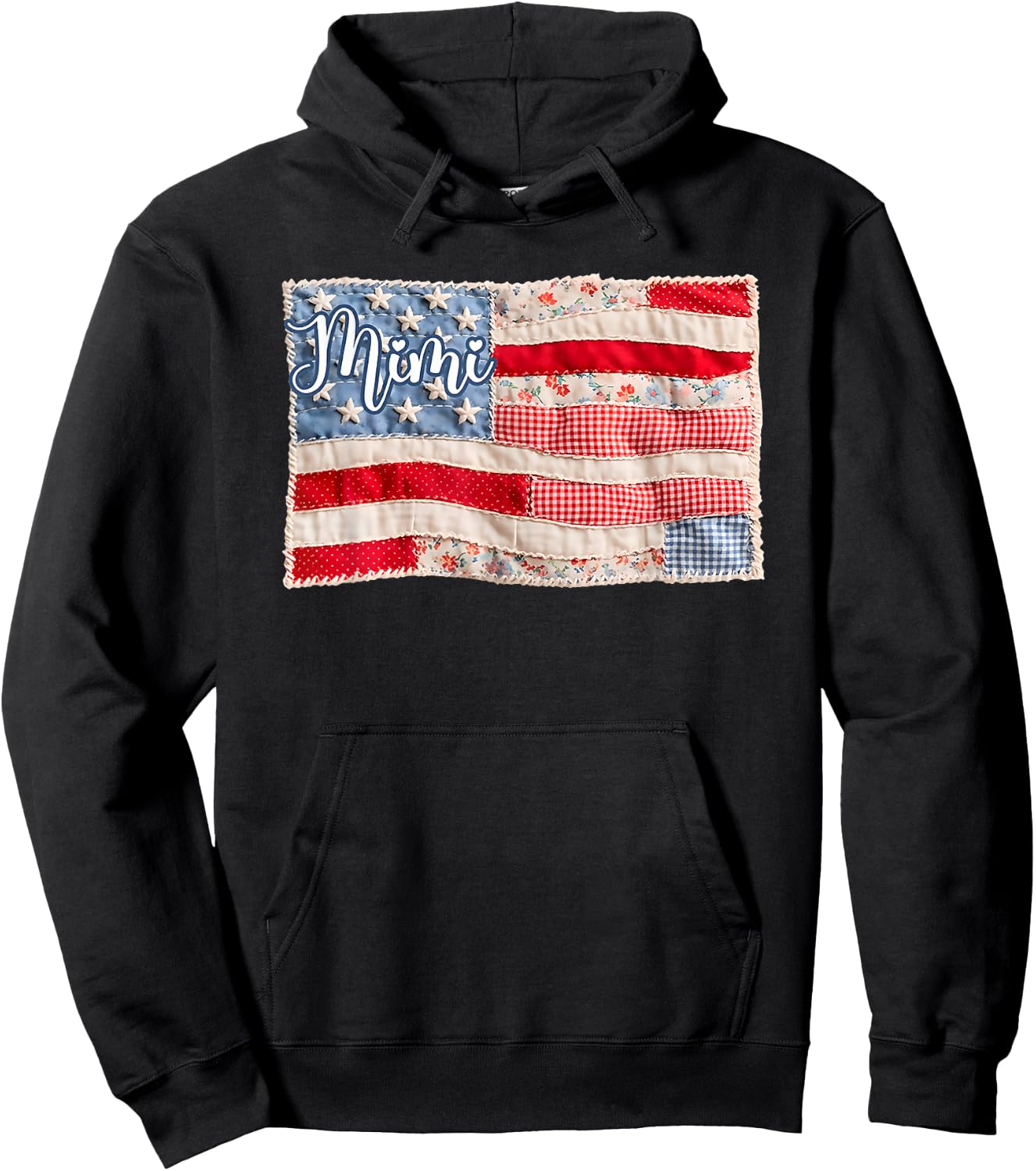 Mimi Patriotic American Flag 4th of July Hoodie - Hoodie | Black