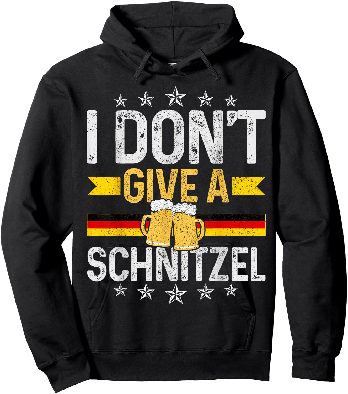 I Don't Give A Schnitzel Oktoberfest German Flag Funny Gift Hoodie - Hoodie | Black
