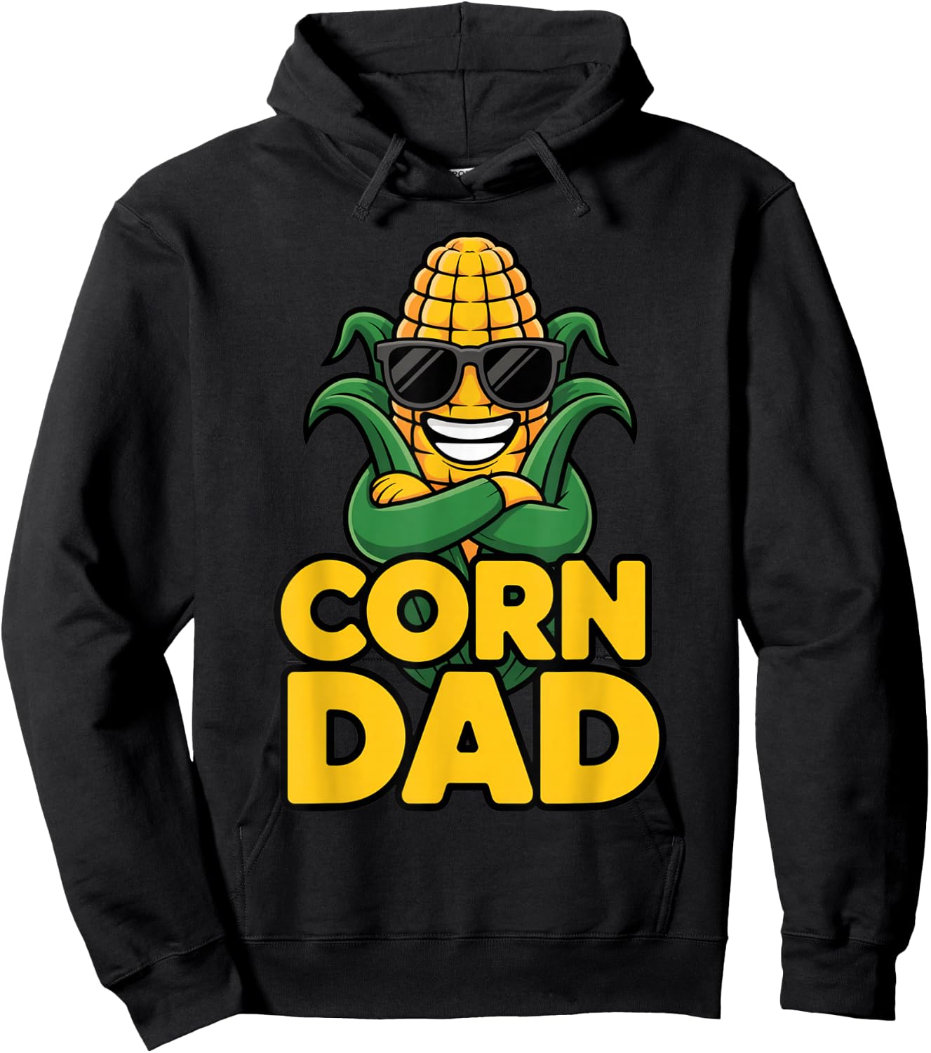 Corn Dad Funny Food Lover Cool Dad Humor Farm Life Vibes Hoodie - Hoodie | Black