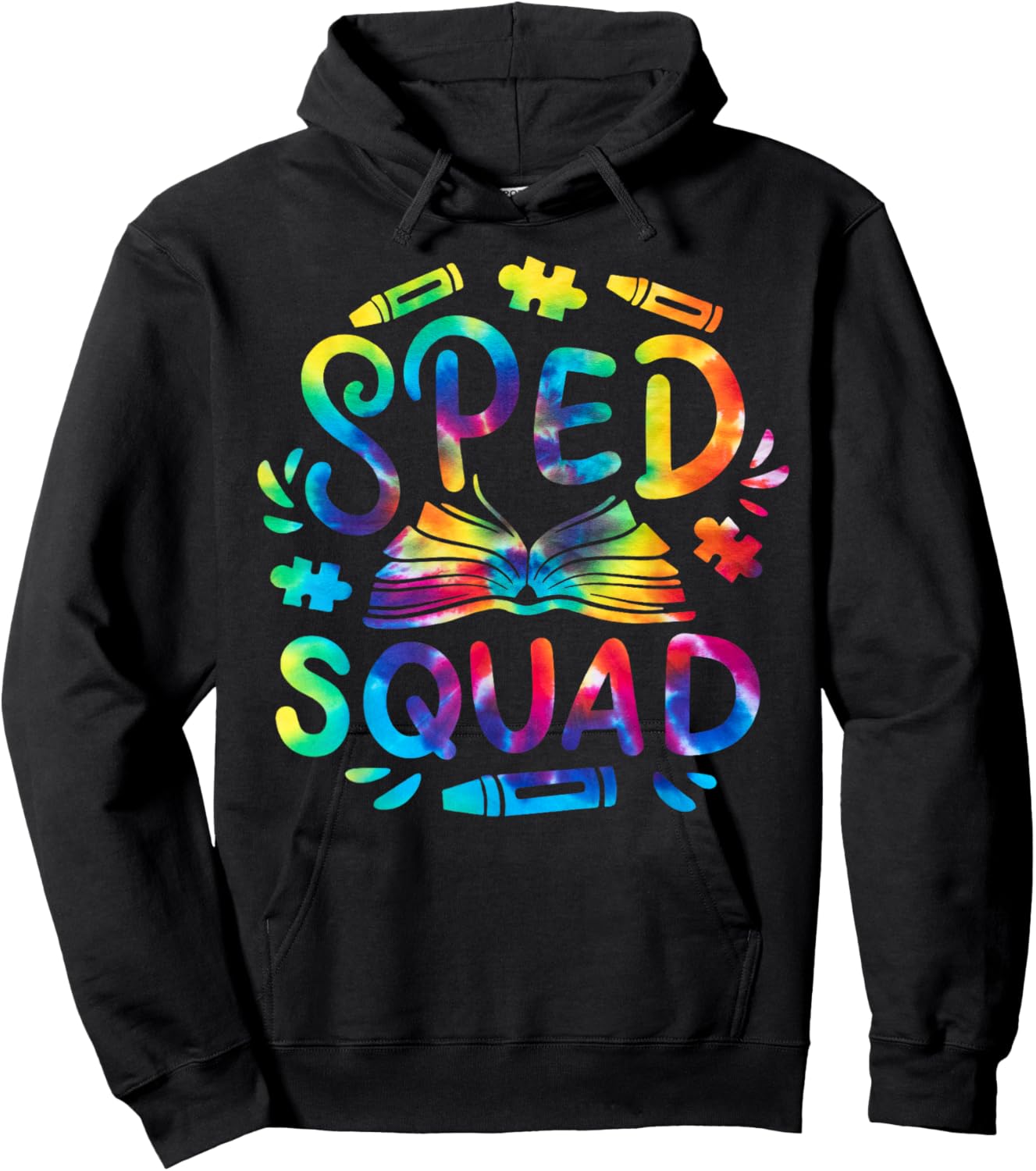 Special Education Teacher Sped Squad SPED Teacher Tie Dye Hoodie - Hoodie | Black