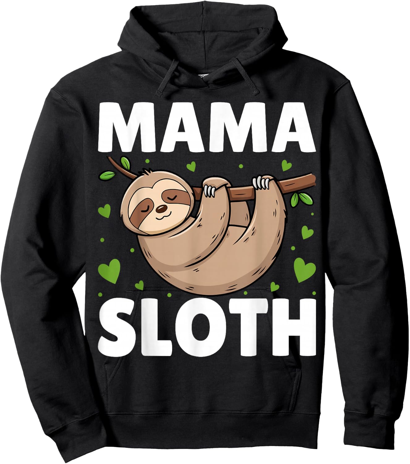 Adorable motif paresseux pour la fête des mères Hoodie - Hoodie | Black