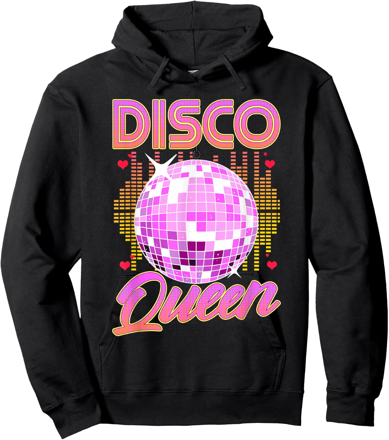 Disco Queen Retro 70s 80s Dance Party Mirror Ball Dancer , black, S Hoodie - Hoodie | Black