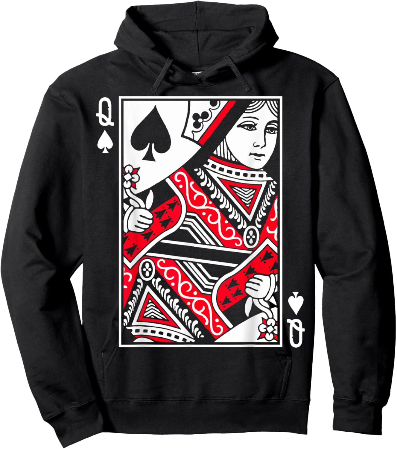 Queen of Spades Poker or Blackjack Queens Playing Card Cards Hoodie - Hoodie | Black