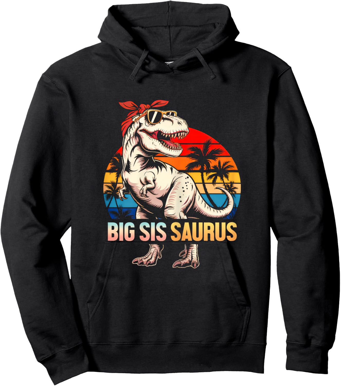 Bigsissaurus T Rex Dinosaur Big Sis Saurus Big Sis Family Hoodie - Hoodie | Black
