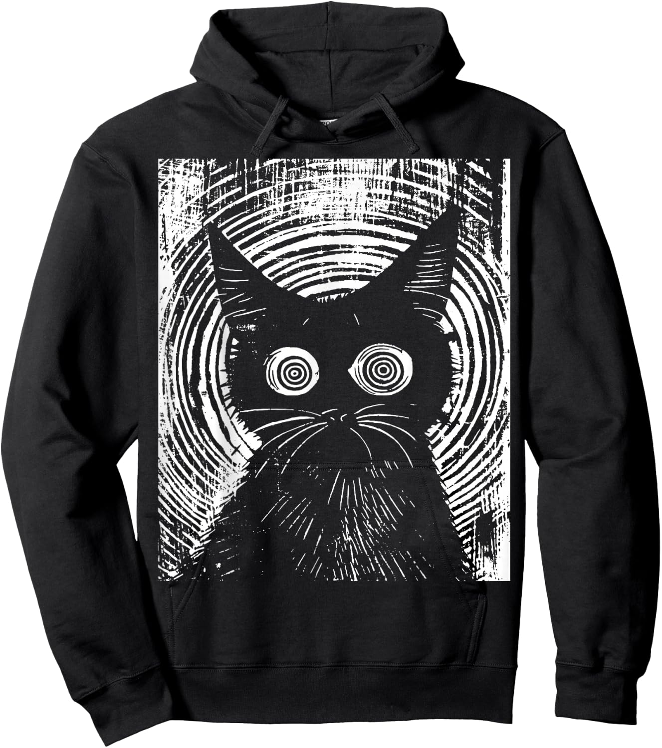Trippy Cat | Pastel Goth Gothic Grunge Alt Punk Weirdcore , black Hoodie - Hoodie | Black
