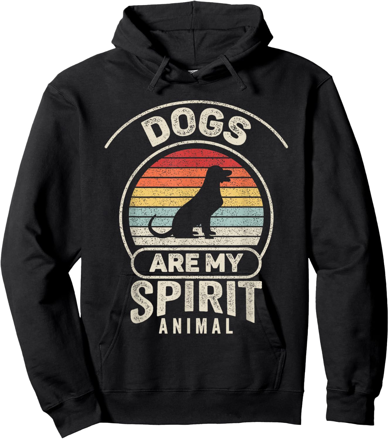 Retro Dogs Are My Spirit Animal Dog Lover Owner Women Girls Kids Hoodie - Hoodie | Black