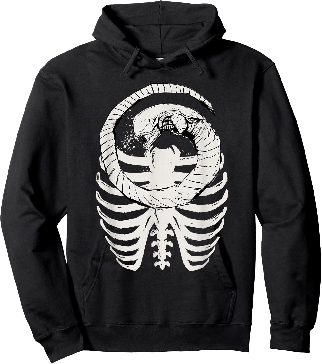 Alien: Romulus Xenomorph Chestburster in Ribcage Art , Black, S Hoodie - Hoodie | Black