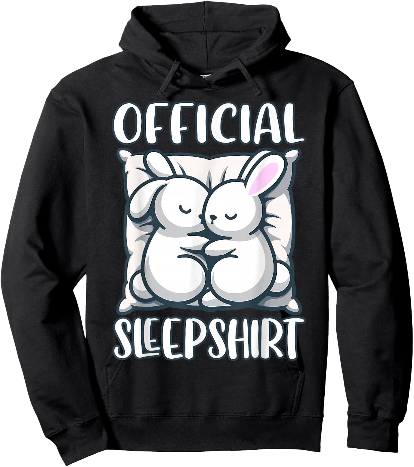 Sleep Rabbit, Official Sleepshirt, Nightshirt & Sleeping Hoodie - Hoodie | Black