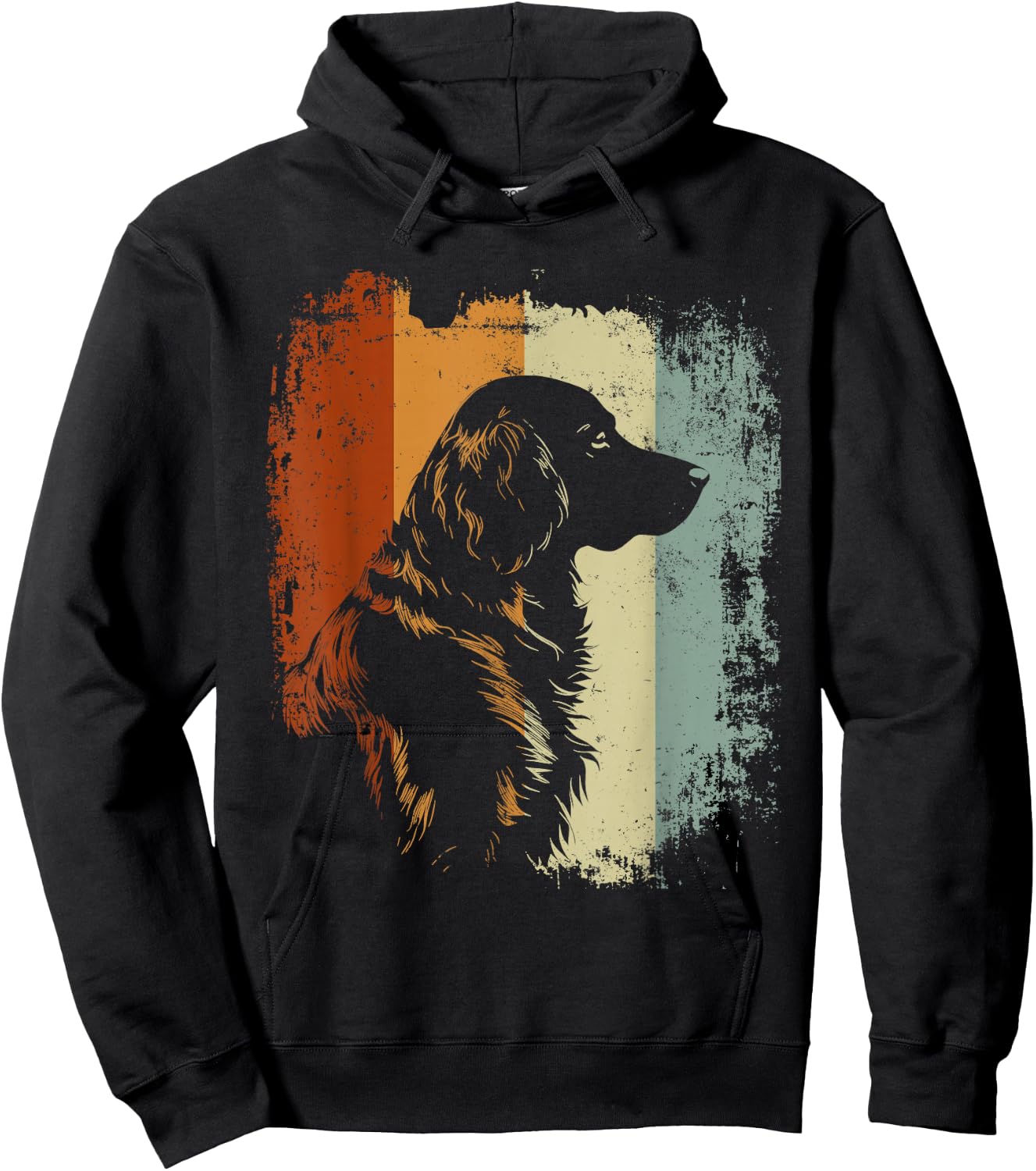 Flat Coated Retriever Dog Retro Design Hoodie - Hoodie | Black