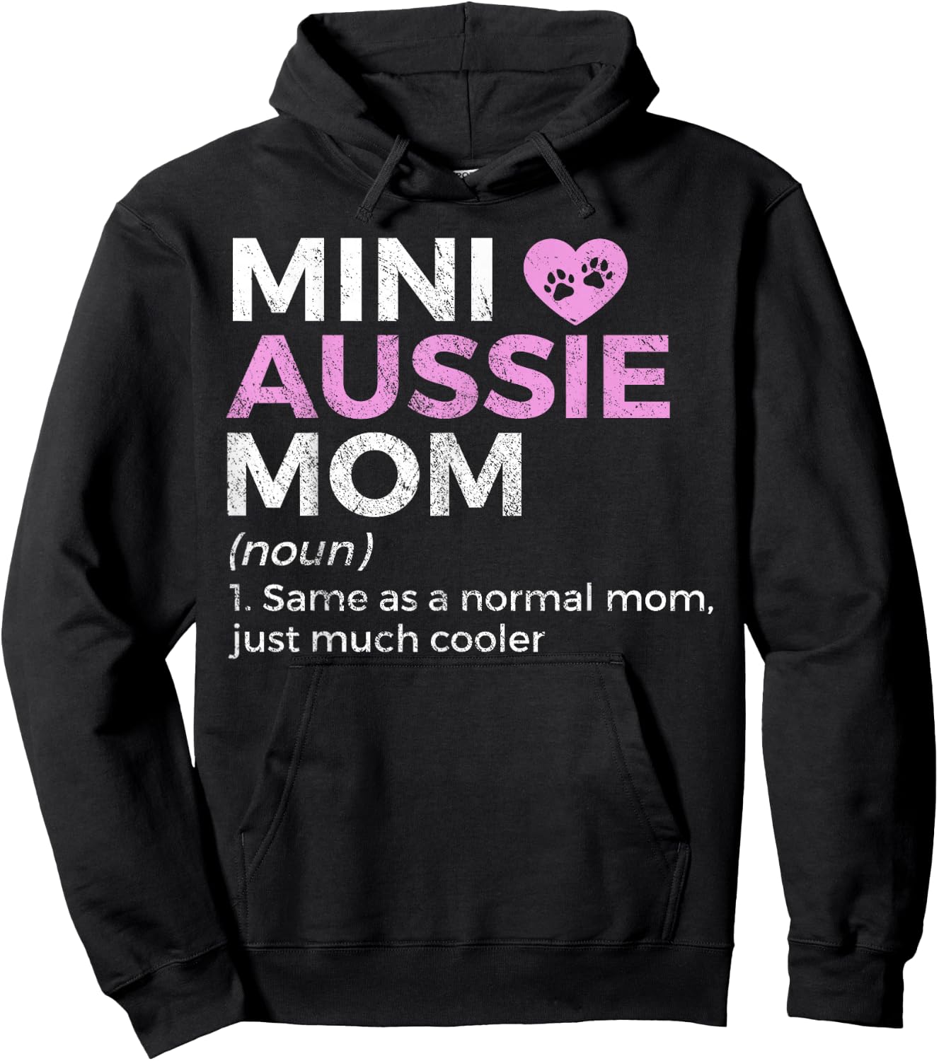 Mini Aussie Mom Definition Australian Shepherd Hoodie - Hoodie | Black