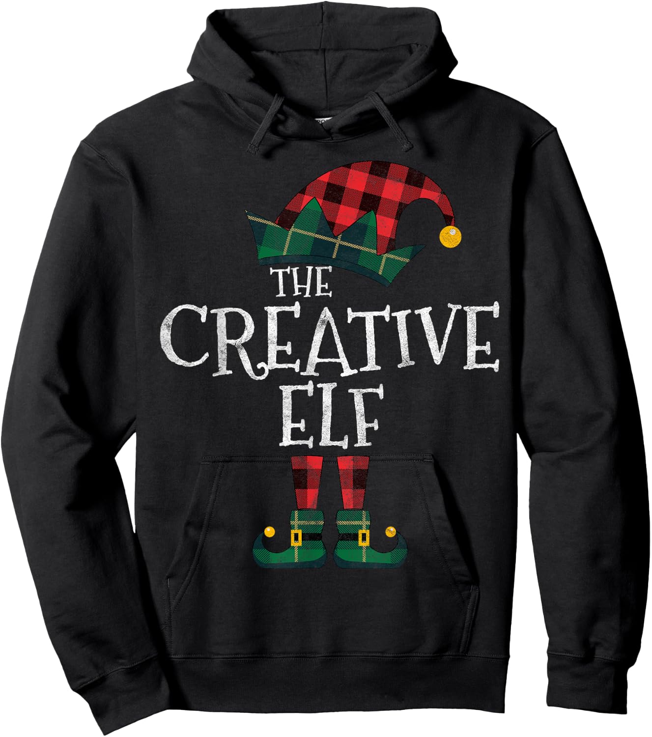 The Creative Elf Matching Family Group Gift Funny Christmas Hoodie - Hoodie | Black