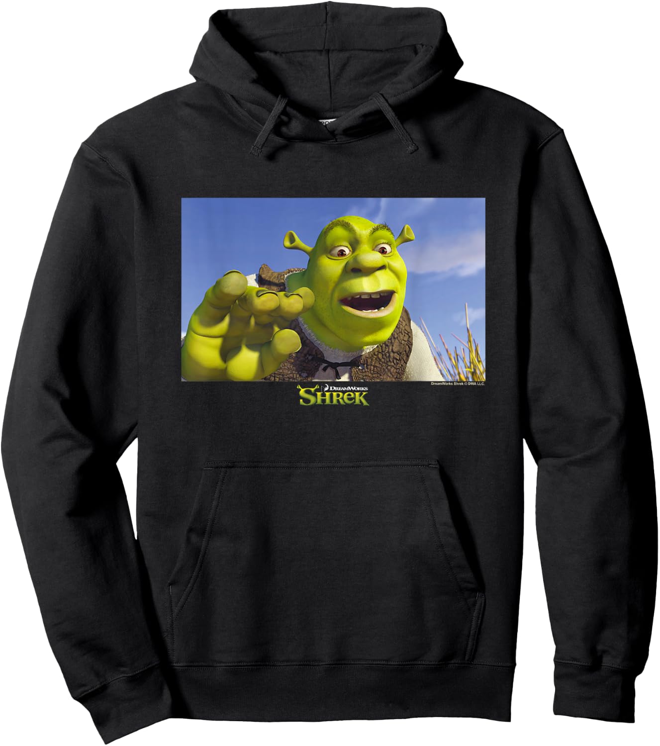Shrek Iconic Sarcastic Shrek Scene Big Chest Poster Hoodie - Hoodie | Black