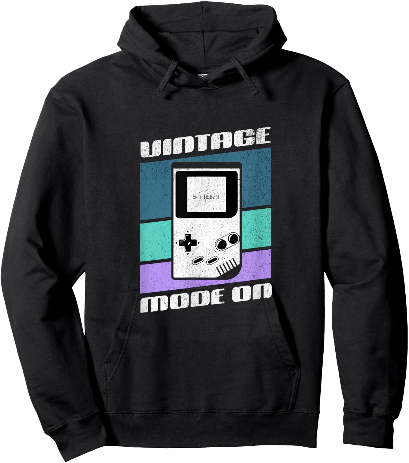 Vintage Mode on Gaming Retro Oldschool Game Boy 80s 90s , black Hoodie - Hoodie | Black