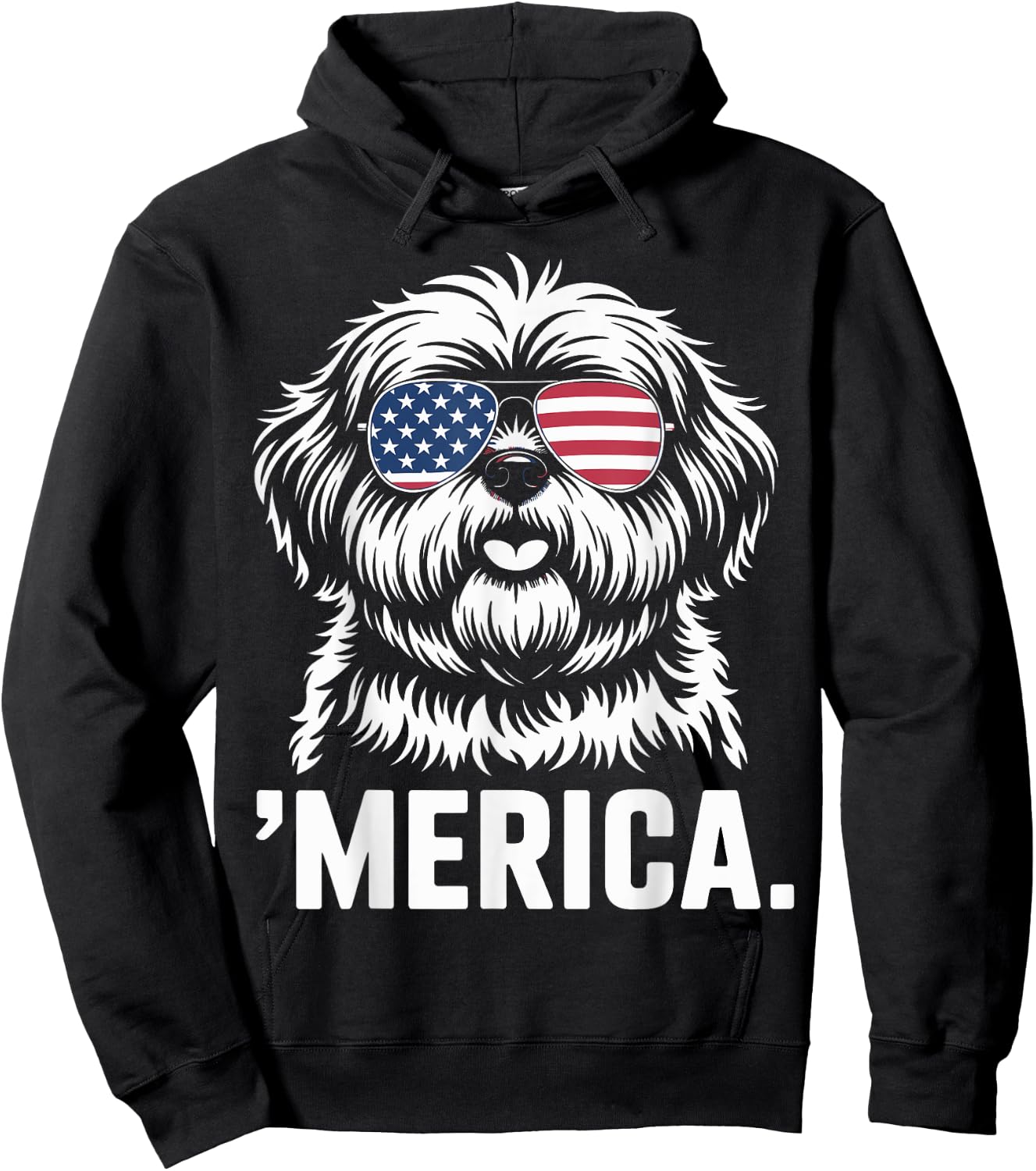 Shih Tzu 4th of July ‘Merica Patriotic Hoodie - Hoodie | Black