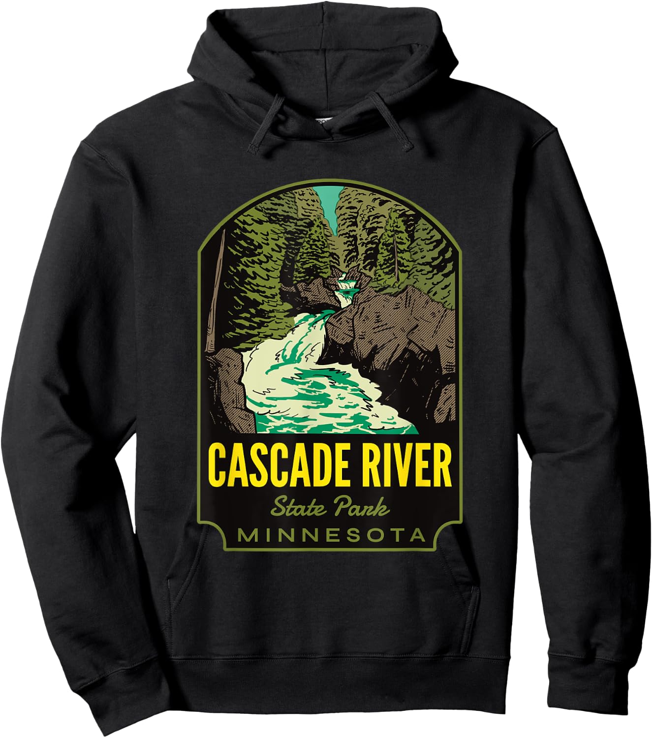 Cascade River State Park Minnesota Hoodie - Hoodie | Black