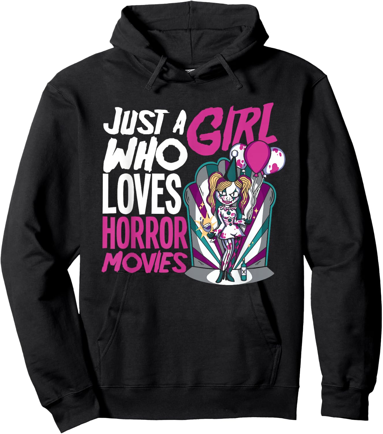 Just A Girl Who Loves Horror Movies Horror Movie Lover Hoodie - Hoodie | Black