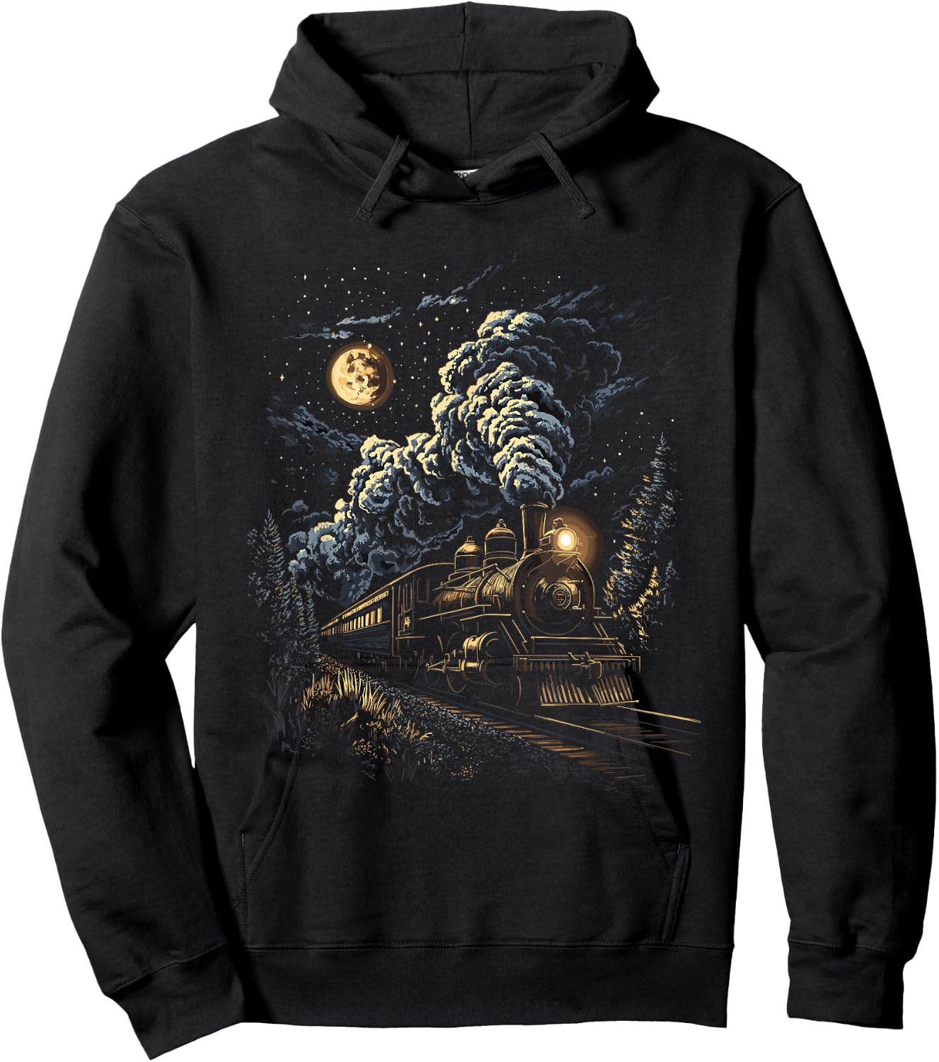 Cute Train Art youth Train Collector Railroad Lover Hoodie - Hoodie | Black