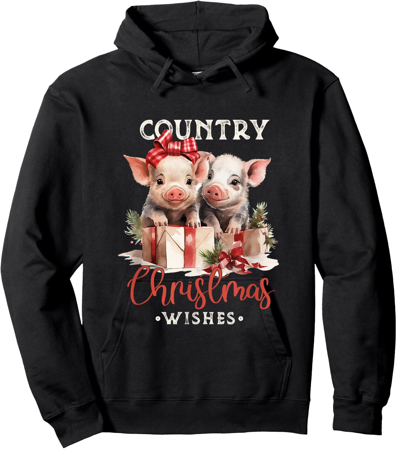 Christmas Pig Merry Pigmas Pig Lover Hoodie - Hoodie | Black