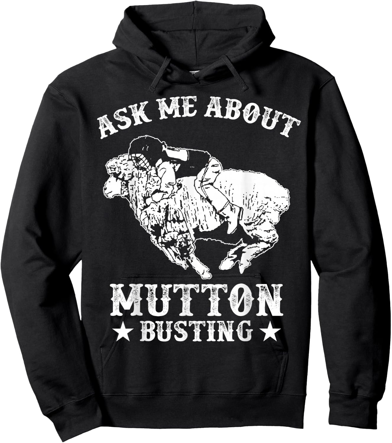 Mutton Busting Equipment Rodeo Sheep Rider Mutton Buster Hoodie - Hoodie | Black