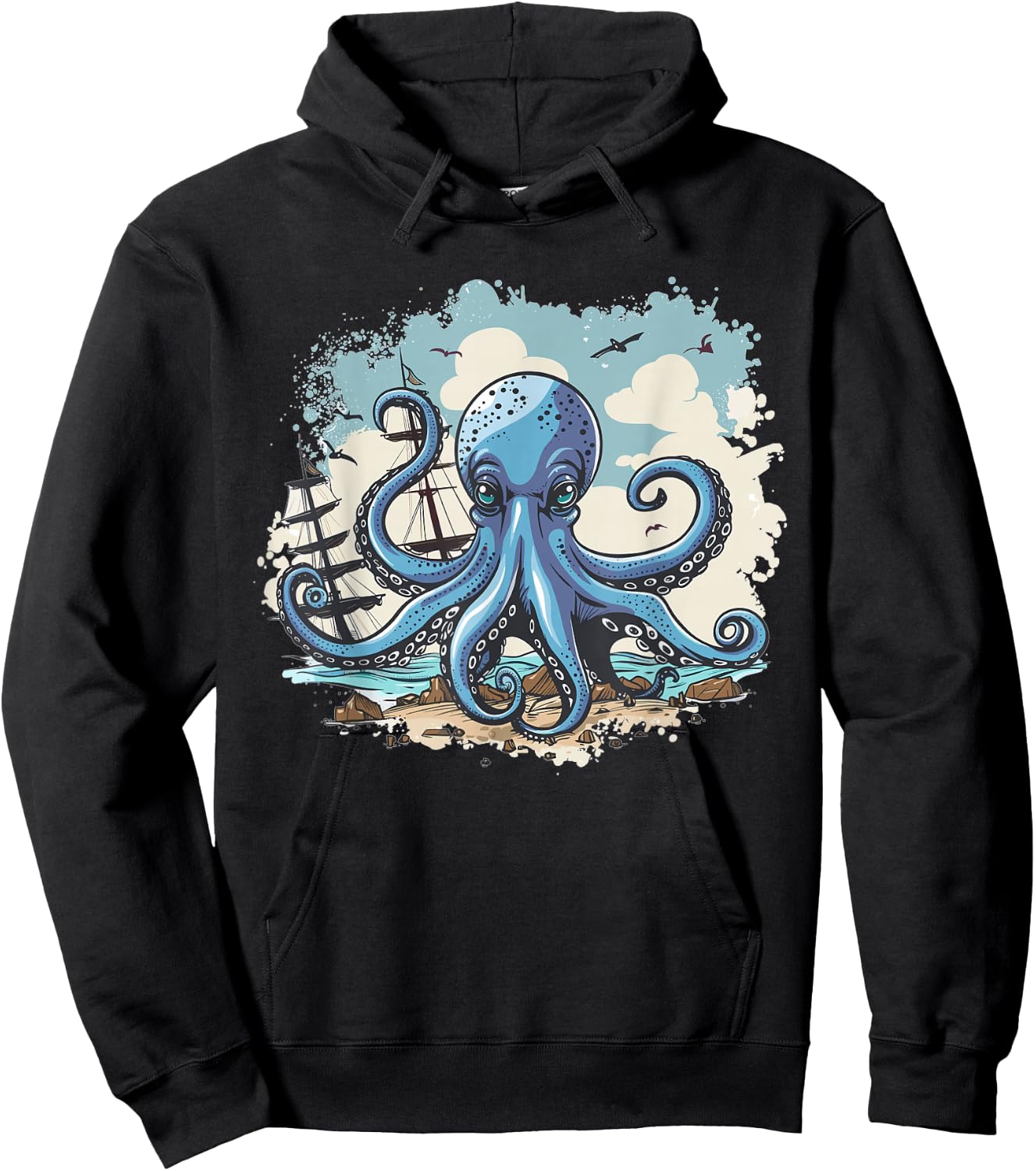 Cute Octopus Art I Kids Octopus Hoodie - Hoodie | Black