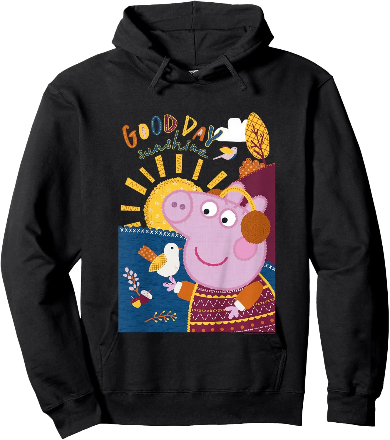 Peppa Pig Good Day Sunshine Colorful Nature Portrait Hoodie - Hoodie | Black