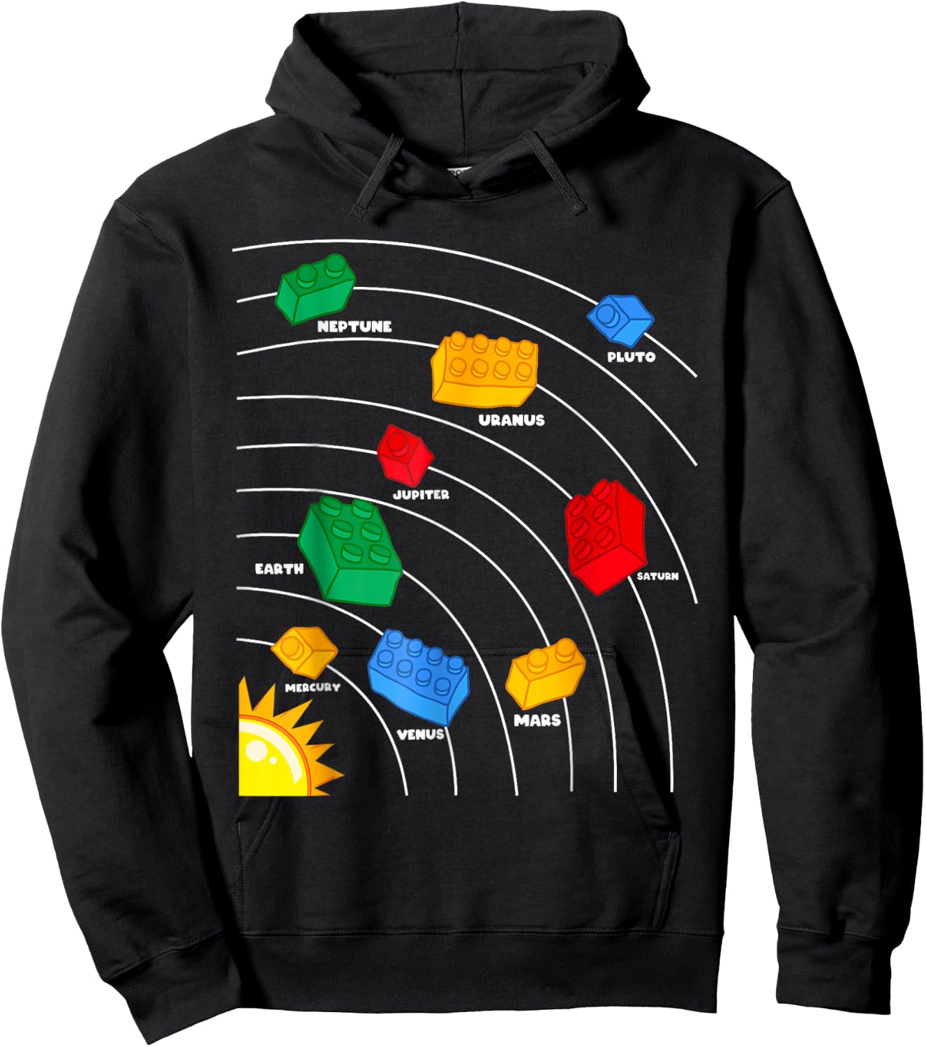 Boys Space Planet Master Builder Kids Building Blocks Hoodie - Hoodie | Black