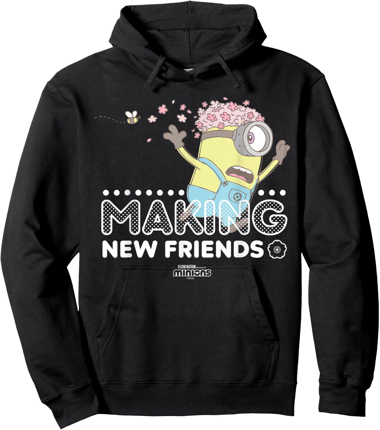 Minions Stuart and Bees Making New Friends Hoodie - Hoodie | Black