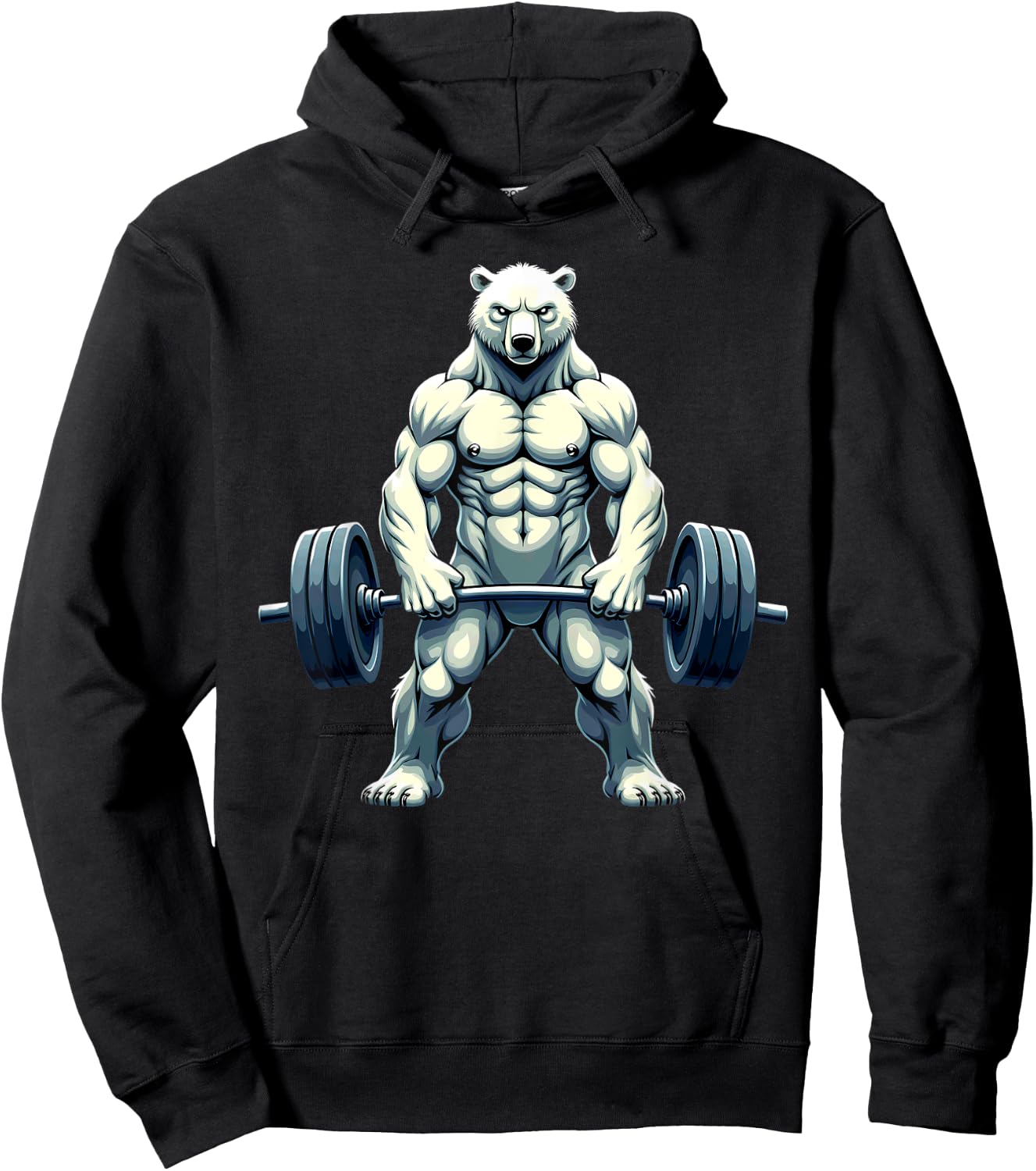 Workout Gym Polar Bear Deadlift Weightlifting Hoodie - Hoodie | Black