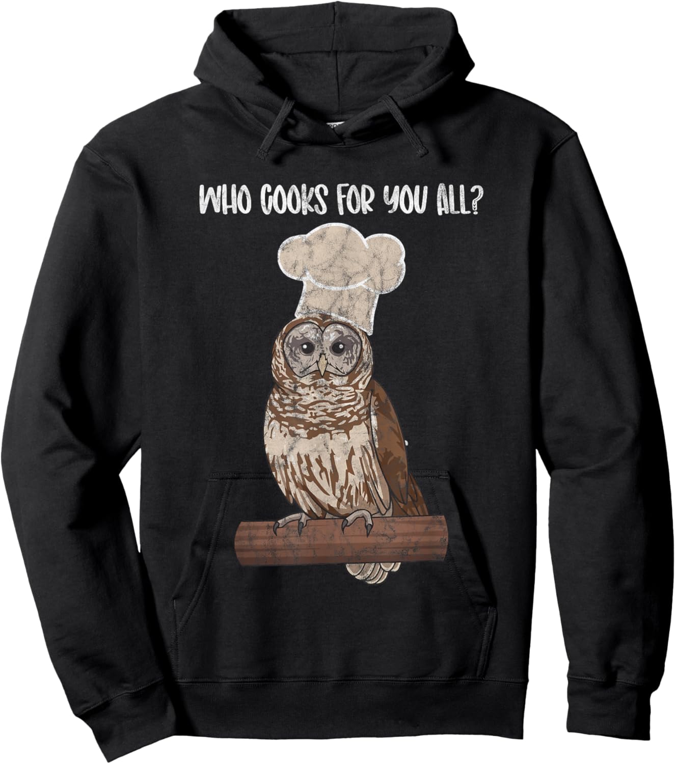 Barred Owl Chef owl lover, bird fan birder Hoodie - Hoodie | Black
