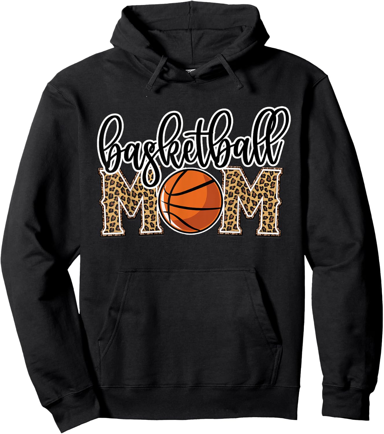Basketball Mom Leopard Print Cheetah Proud Mom Sport Hoodie - Hoodie | Black