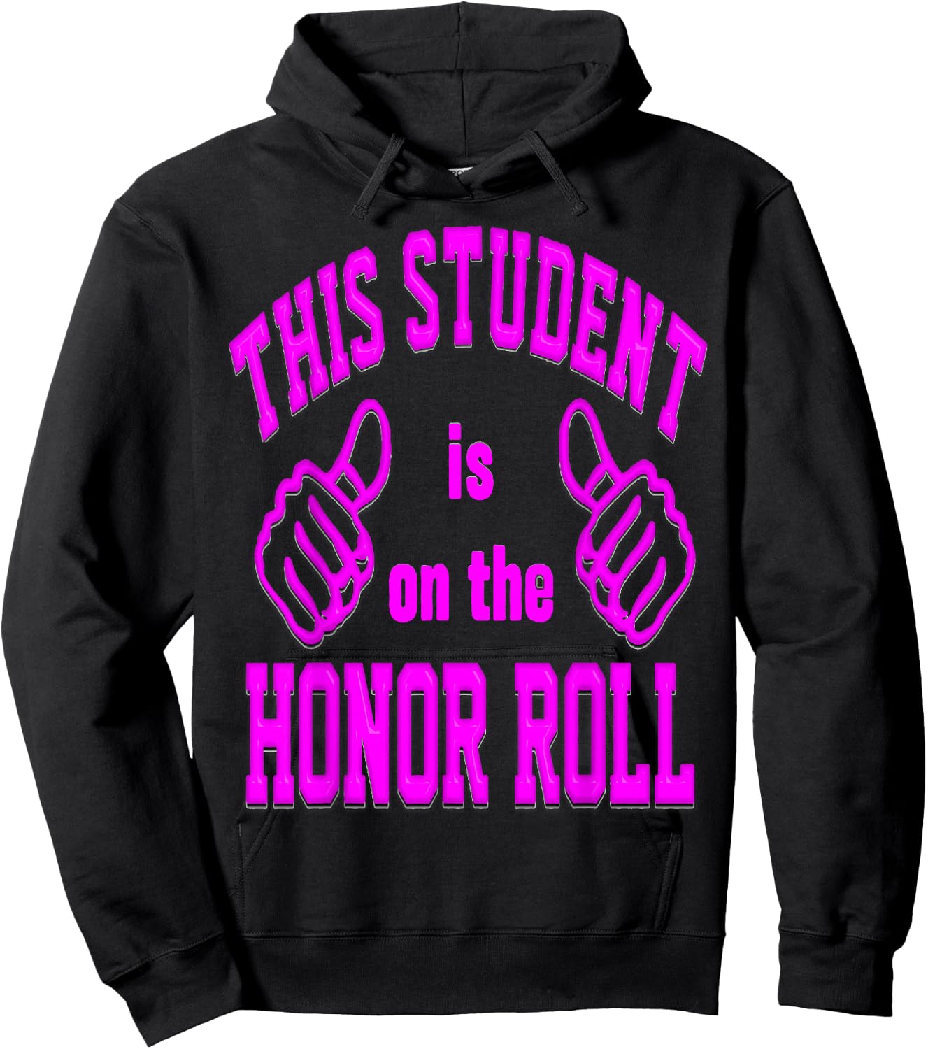 Bold Lettering Honor Roll Hoodie - Hoodie | Black