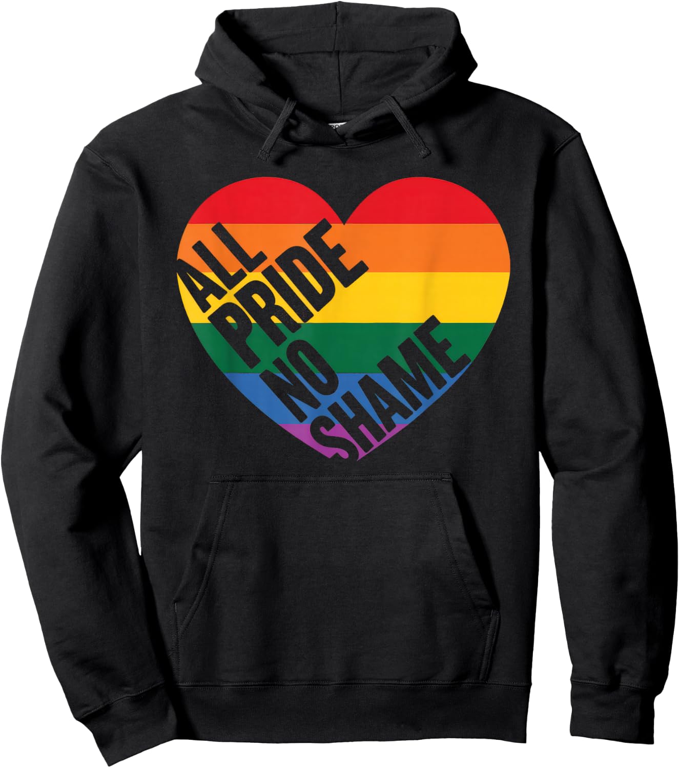 LGBT Pride Flag Rainbow Lesbian Transgender Homo Hoodie - Hoodie | Black
