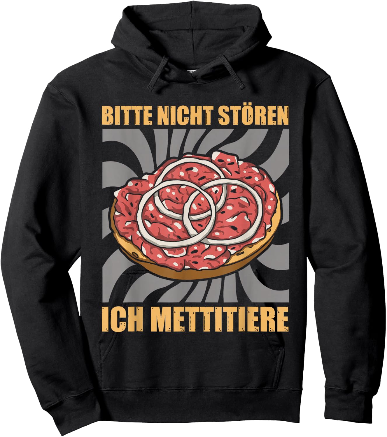 Bin am Mettitieren Mettbrötchen Mett Hoodie - Hoodie | Black