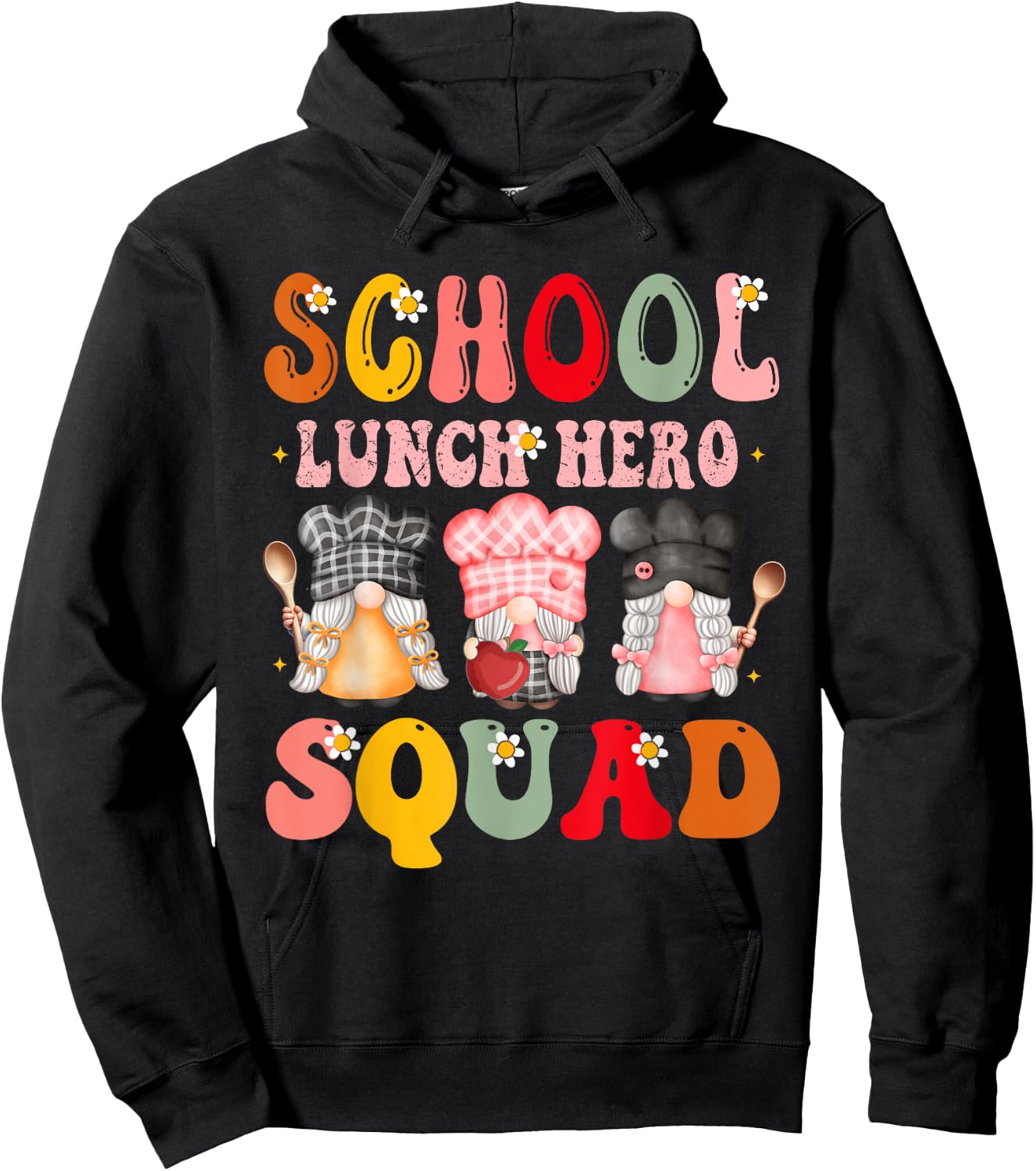 school lunch squad Lunch Lady School Cafeteria workers Gnome Hoodie - Hoodie | Black
