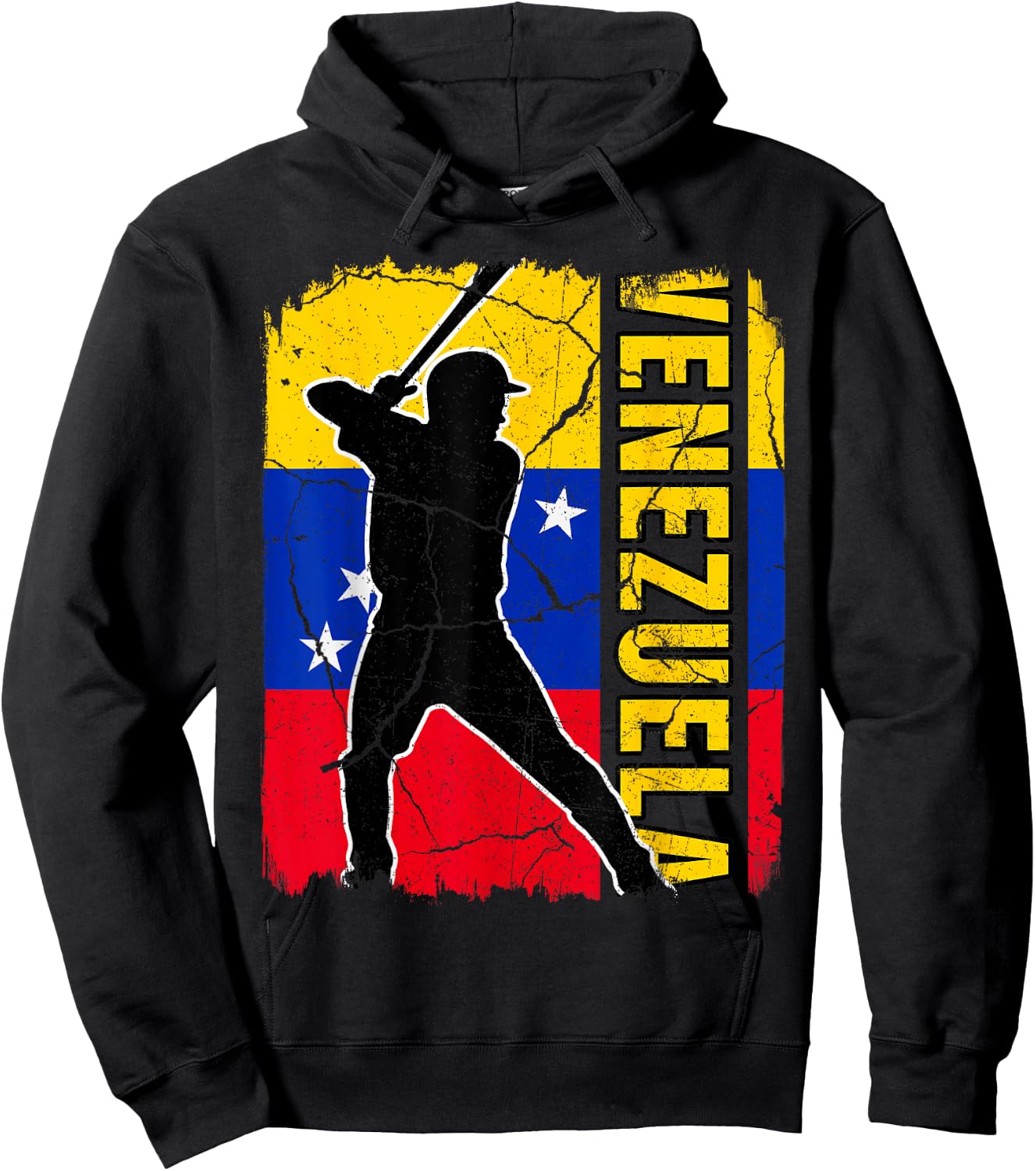 Venezuelan Baseball Player Venezuela Flag Baseball Fans Hoodie - Hoodie | Black
