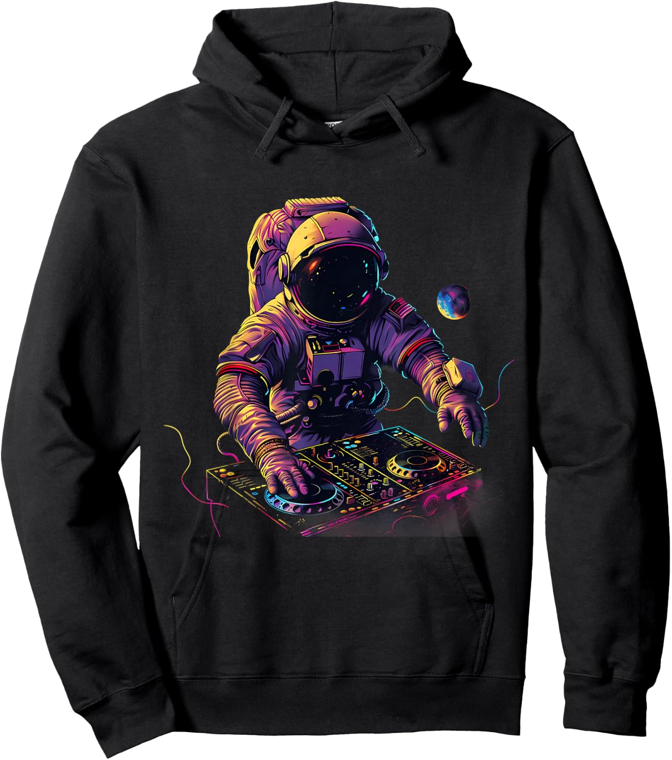 Astronaut DJ Dance Music House Techno Turntable DJ Astronaut Hoodie - Hoodie | Black