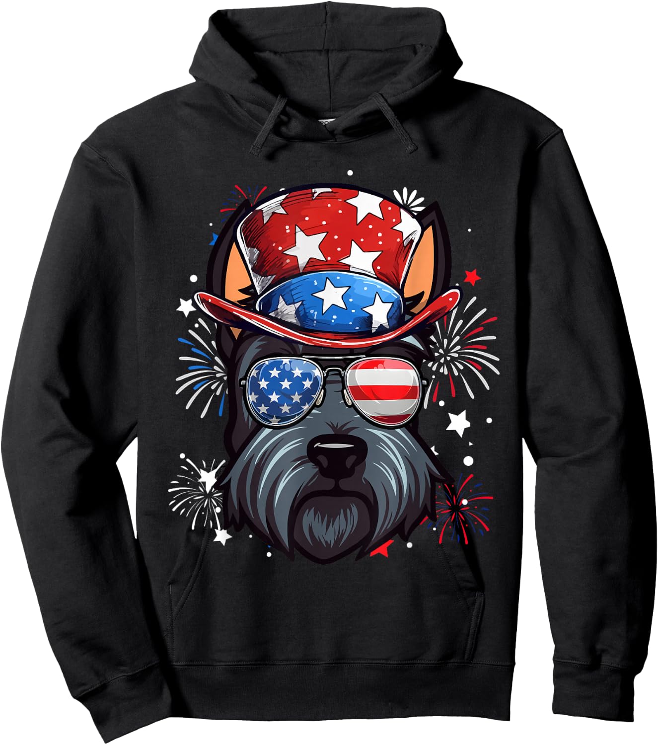 Scottish Terrier Patriotic USA Flag 4th Of July Dog Lover Hoodie - Hoodie | Black