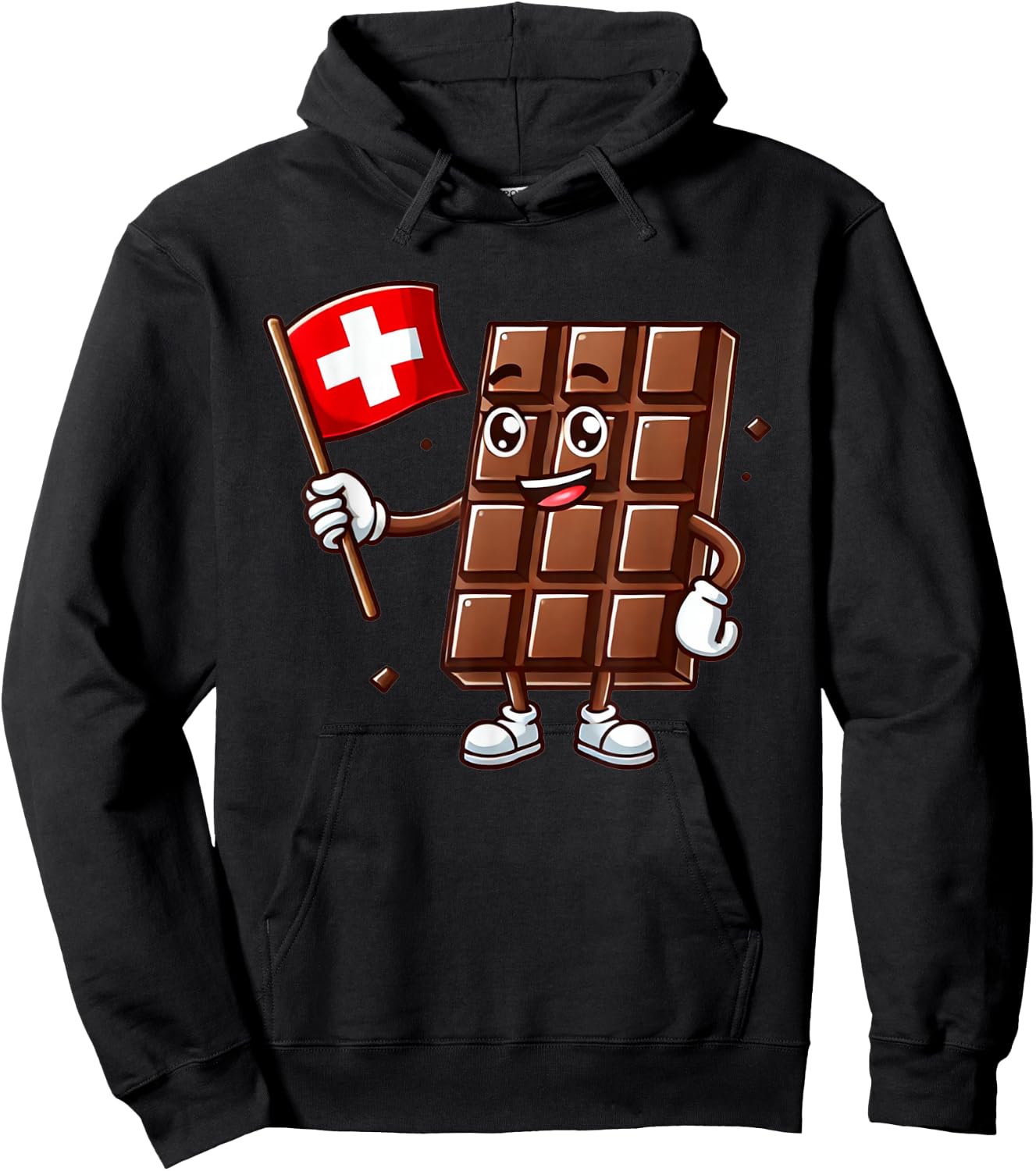 Barre de chocolat mignonne avec drapeau suisse suisse bonbon Hoodie - Hoodie | Black