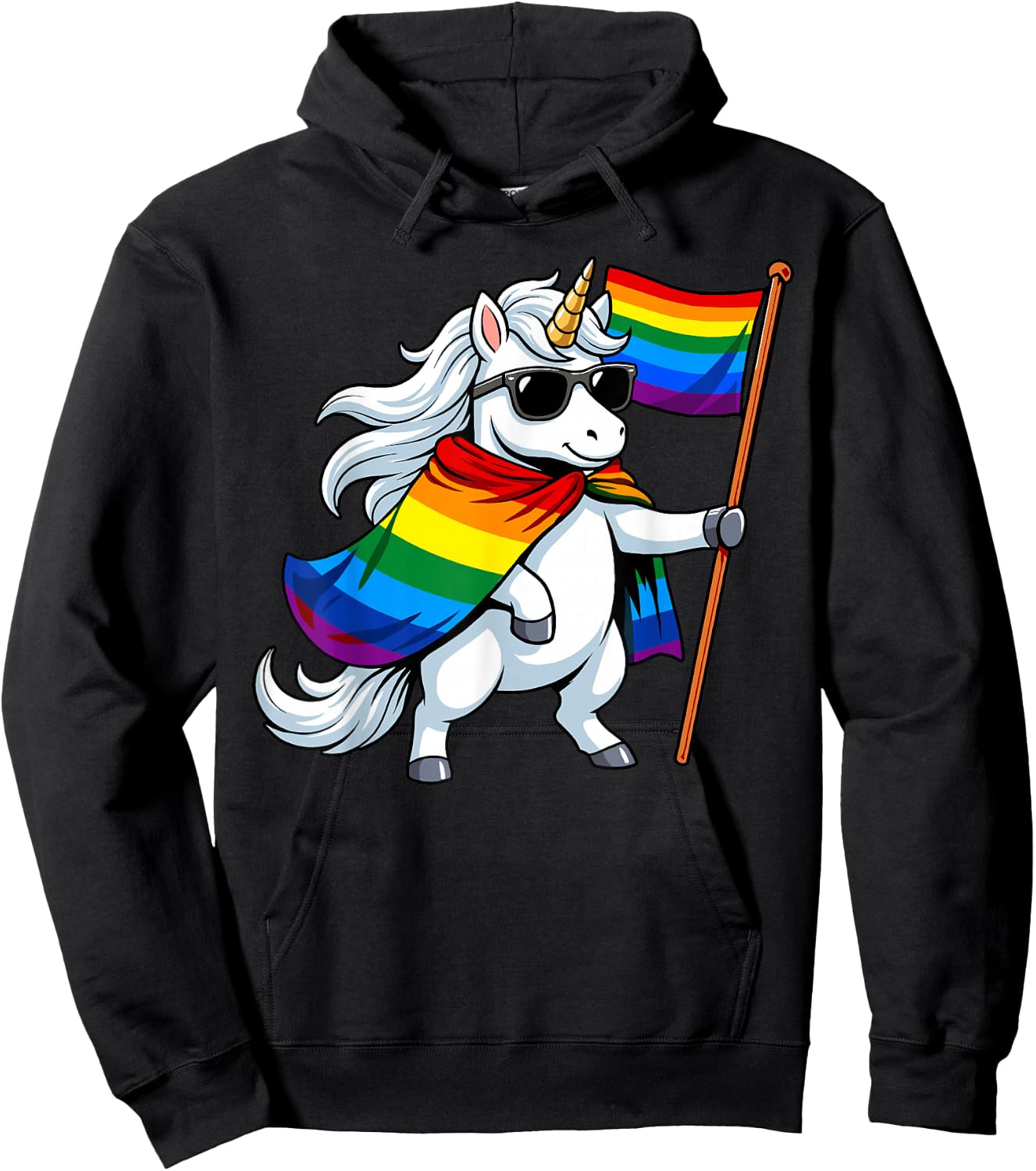 Unicorn LGBTQ Pride Month Hoodie - Hoodie | Black