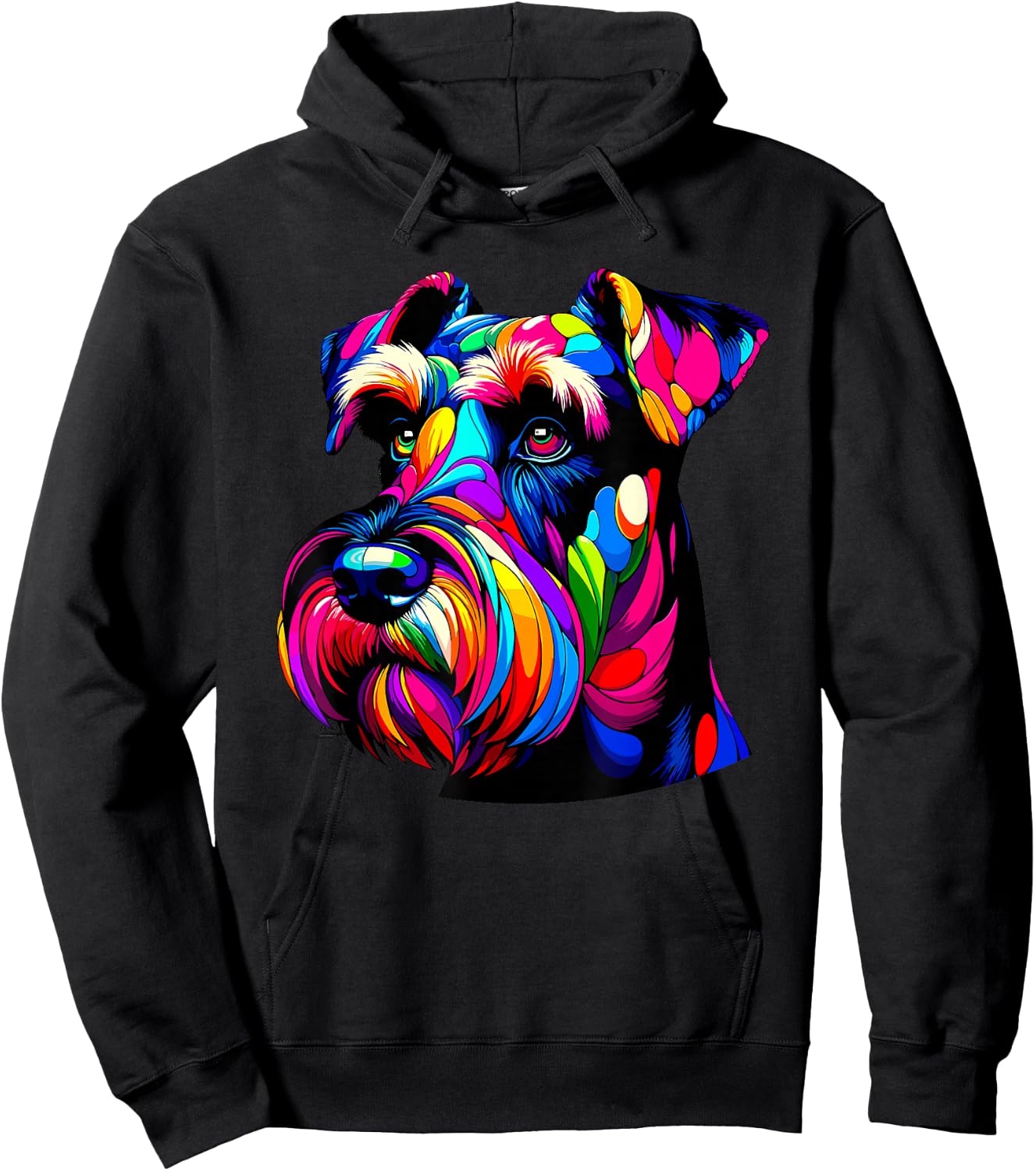Colorful Pop Art Giant Schnauzer Schnauzers Hoodie - Hoodie | Black