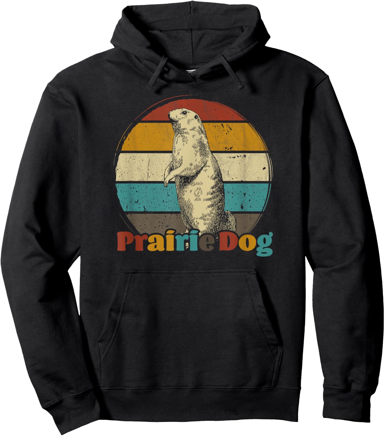 Prairie dog vintage for Prairie Dog Lover 60s 70s Retro Hoodie - Hoodie | Black