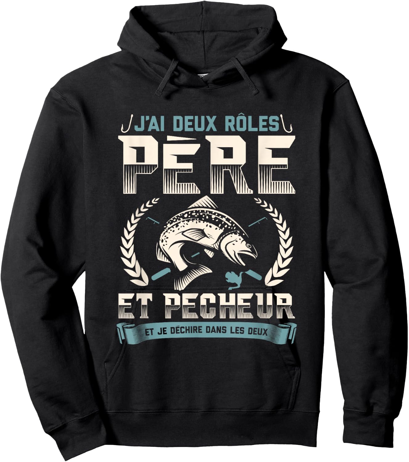 Fisherman Shirt Dad Fisherman Gift Guy Fisherman , Black Hoodie - Hoodie | Black