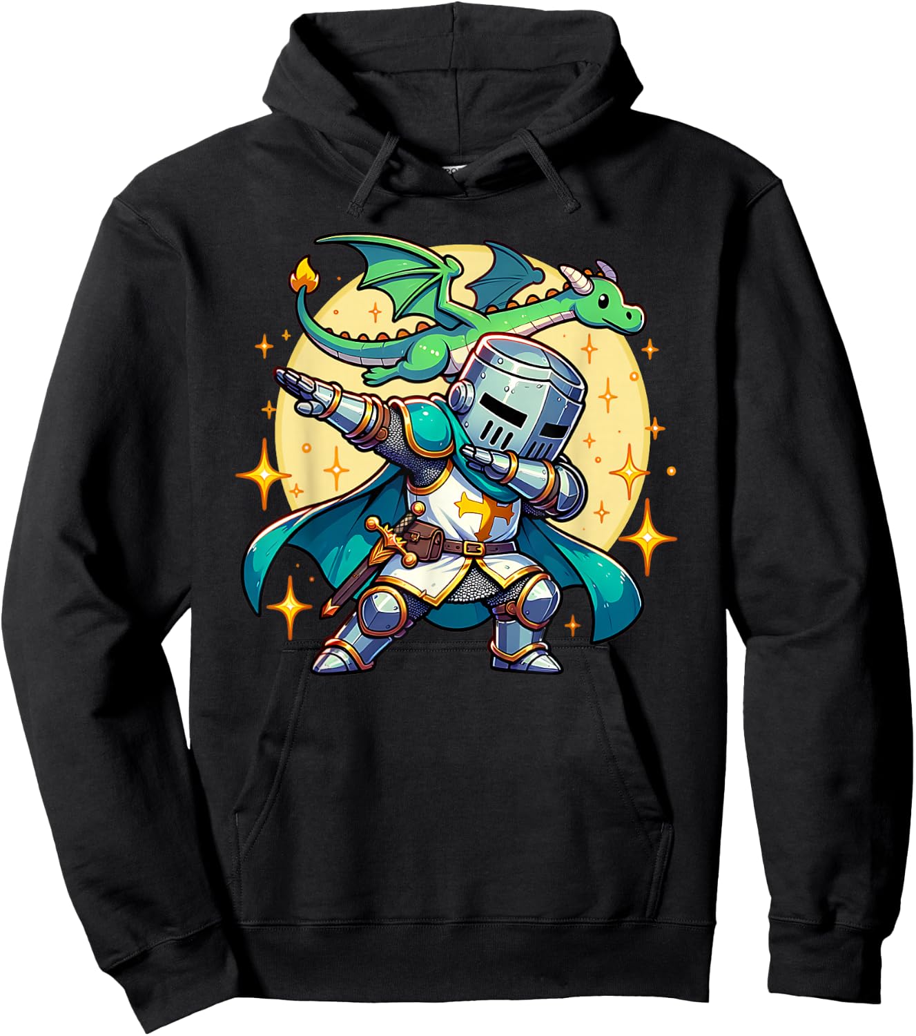 Dabbing Medieval Knight Dragon Funny Renaissance Ren Faire Hoodie - Hoodie | Black