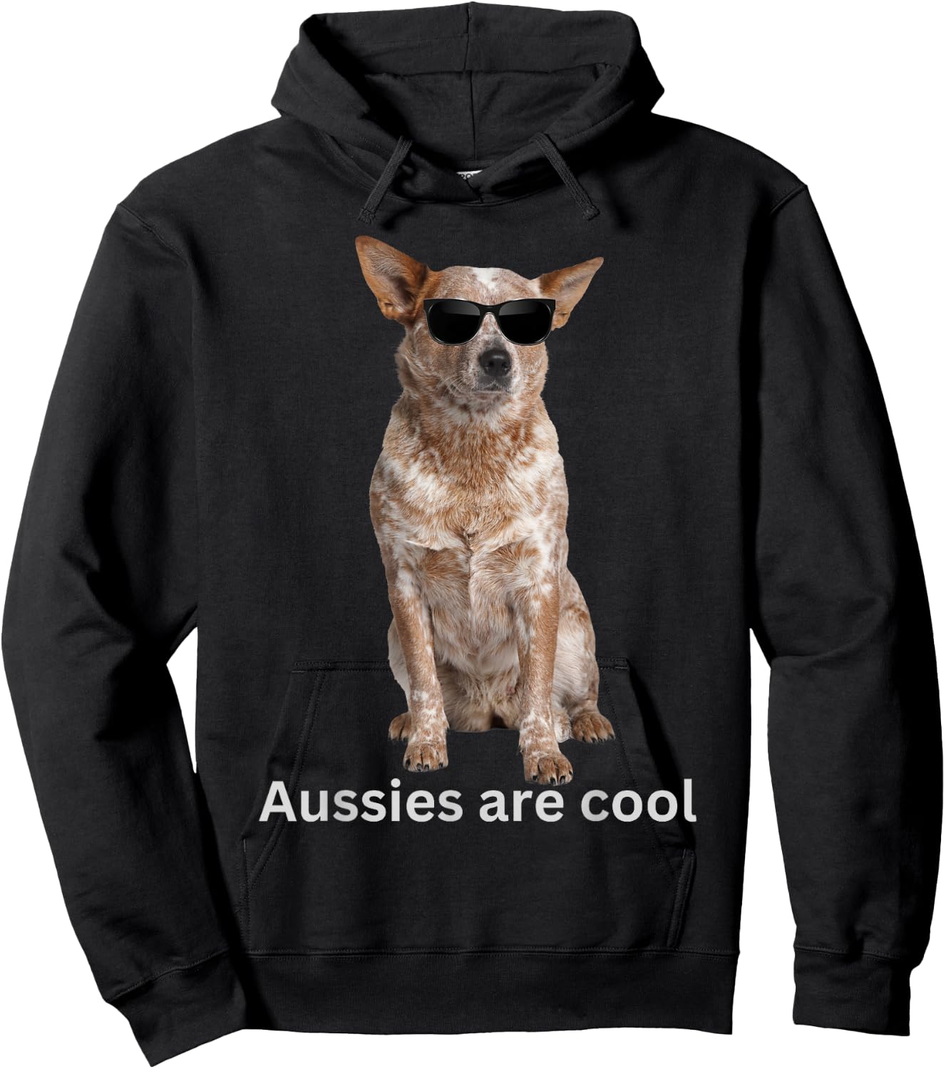 Dogs in Sunglasses Cool Dog Studio Bucharest Australian Cattle Dog Red Heeler Blue Heeler funny Aussie , Small, Black Hoodie - Hoodie | Black