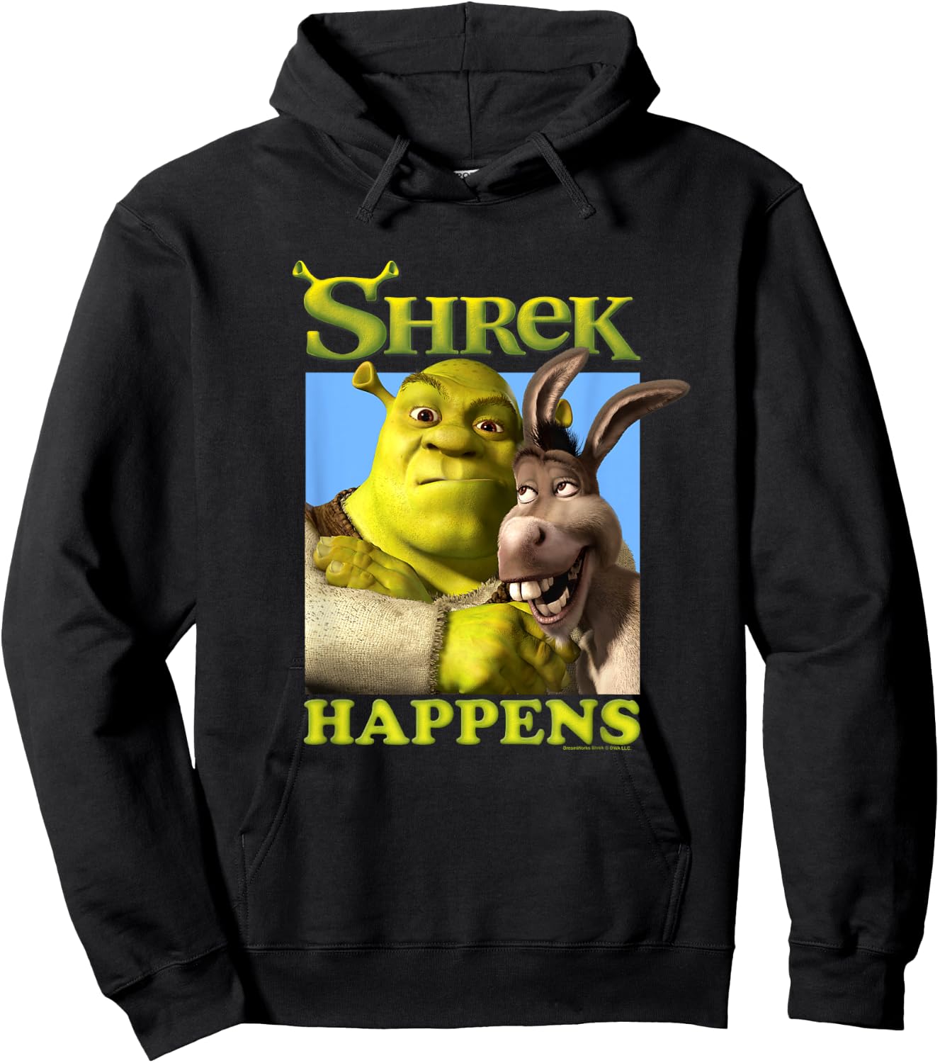 Shrek Happens Donkey Shrek Best Friends Big Chest Poster , black Hoodie - Hoodie | Black