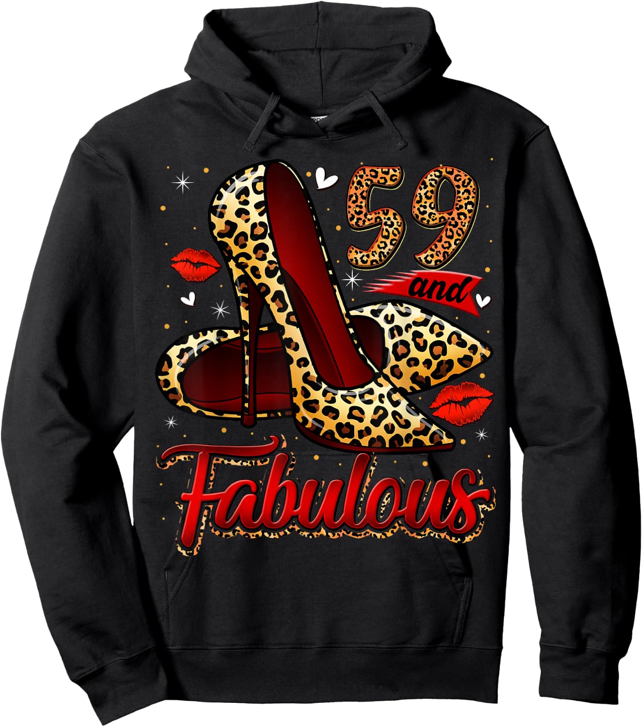 59 and Fabulous High Heels Stepping Into My 59th Birthday Hoodie - Hoodie | Black