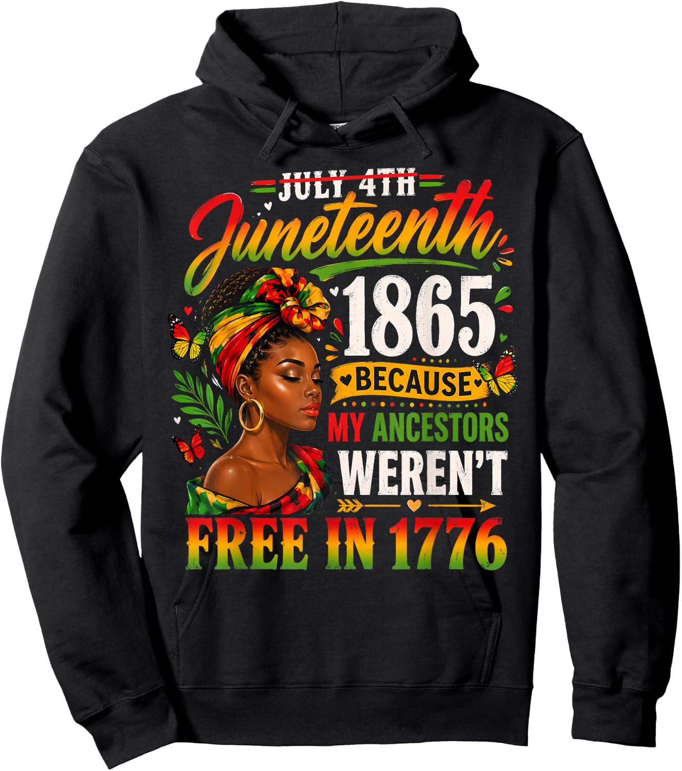 Juneteenth Shirt Women June 19th 1865 Afro Black History Hoodie - Hoodie | Black