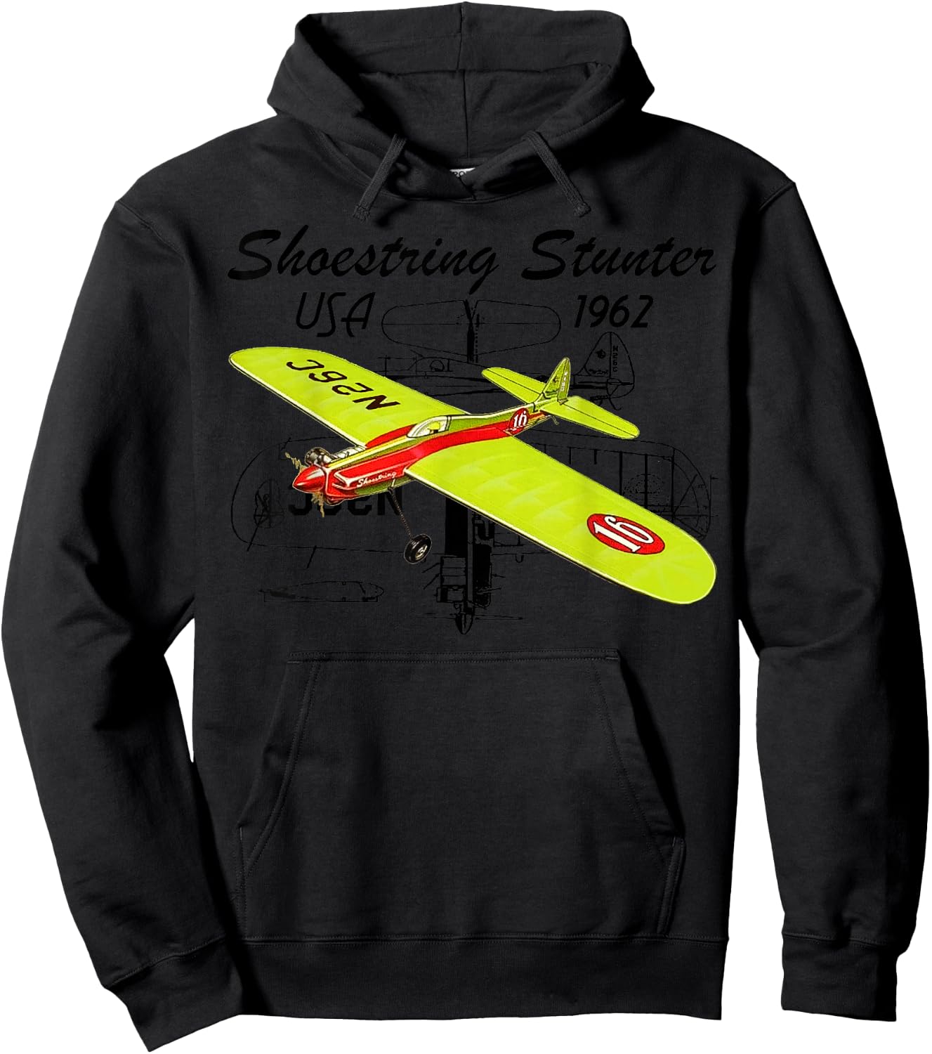 Shoestring Stunter Control Line RC Model Airplane Hoodie - Hoodie | Black