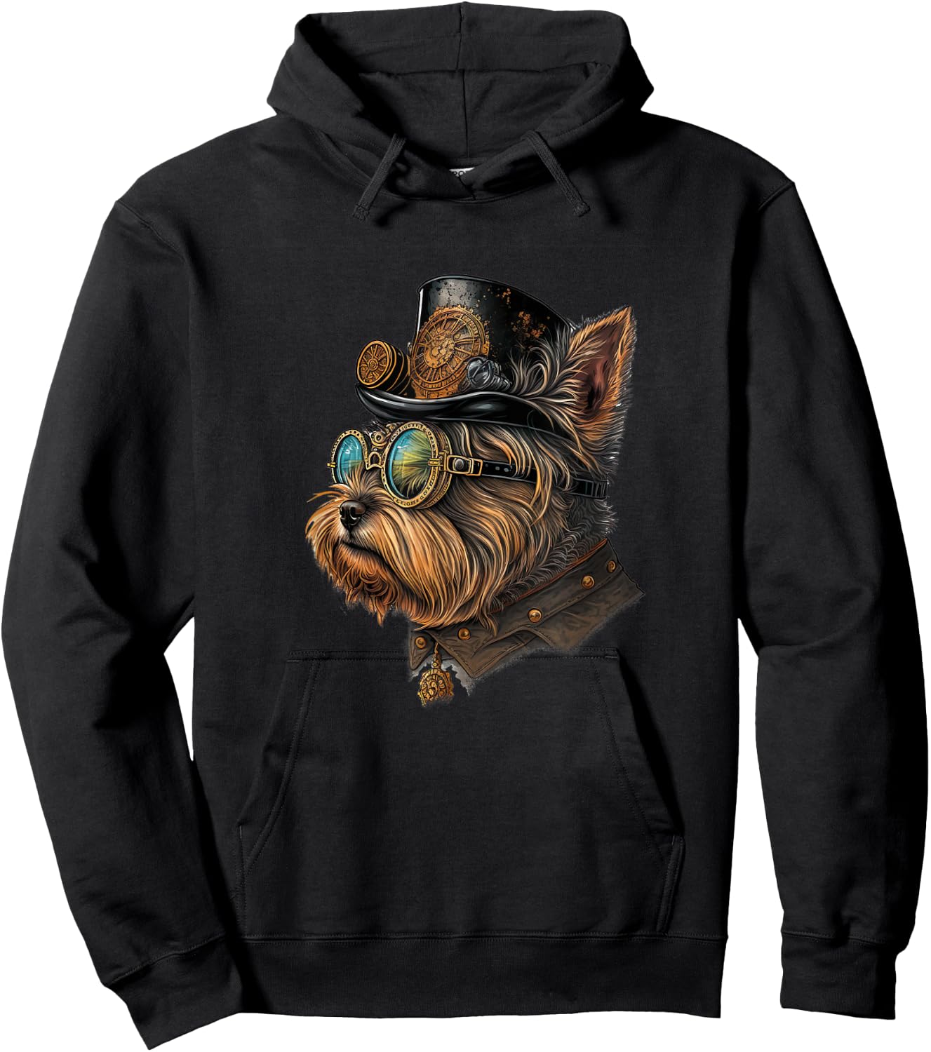 Gothic Steampunk yorkie Yorkshire Terrier Hoodie - Hoodie | Black
